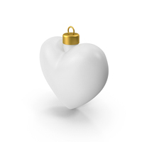 White Heart Christmas Ornament PNG & PSD Images