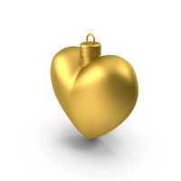 Gold Heart Christmas Ornament PNG & PSD Images