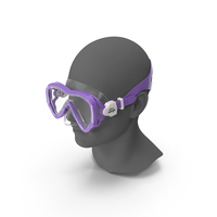 Kids Snorkel Diving Mask Seage Purple On Mannequin PNG & PSD Images