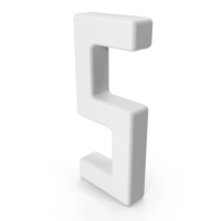 Digit 5 White PNG & PSD Images