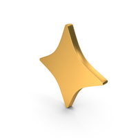 Gold 4 Point Star Icon PNG & PSD Images
