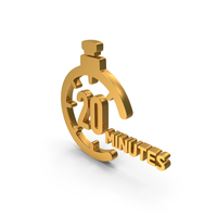 Gold 20 Minutes Alarm Icon PNG & PSD Images