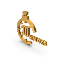 Gold 30 Minutes Alarm Icon PNG & PSD Images