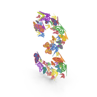 Colorful Butterflies Number PNG & PSD Images