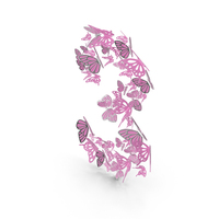 Pink Butterflies Number 3 PNG & PSD Images