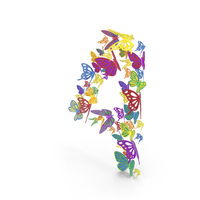 Colorful Butterflies Number 4 PNG & PSD Images