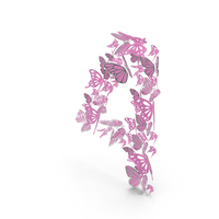 Pink Butterflies Number 4 PNG & PSD Images