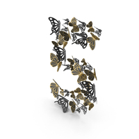 Black Butterflies Number 5 PNG & PSD Images