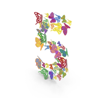 Colorful Butterflies Number 5 PNG & PSD Images