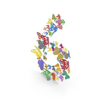 Colorful Butterflies Number 6 PNG & PSD Images