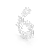 Monochrome Butterflies Number 6 PNG & PSD Images