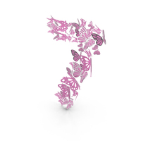 Pink Butterflies Number 7 PNG & PSD Images