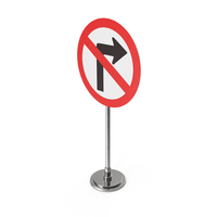 No Turn Right Traffic Sign PNG & PSD Images