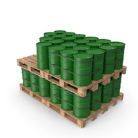 Green Barrels On Wooden Pallet PNG & PSD Images