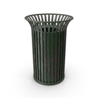 Green Dirty Metal Street Trash Can PNG & PSD Images