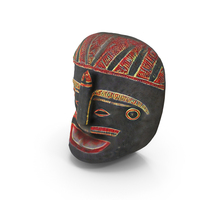African Ritualistic Mask Big Mouth Tribal Art Low Poly PNG & PSD Images