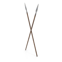 Crossed Leaf Shaped Spear PNG & PSD Images