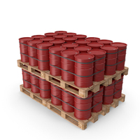 Red Barrels On Wooden Pallet PNG & PSD Images