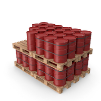 Red Barrels On Wooden Pallet PNG & PSD Images