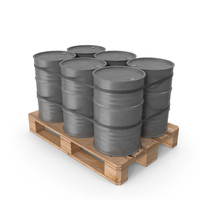 Grey Barrels On Wooden Pallet PNG & PSD Images