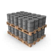 Grey Barrels On Wooden Pallet PNG & PSD Images