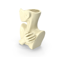 Abstract Bust Vase Beige PNG & PSD Images