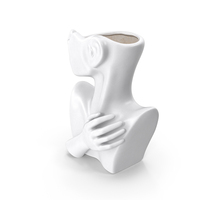 Head Shaped Flower Vase White PNG & PSD Images