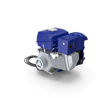 Horizontal Electric Start Gasoline Engine Blue PNG & PSD Images
