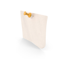 Note Paper With Pushpin PNG & PSD Images