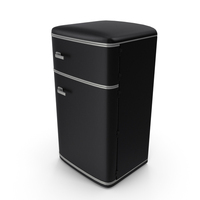 Retro Top Mount Fridge Freezer Black PNG & PSD Images