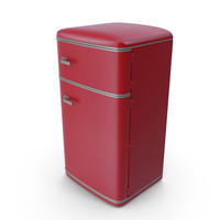 Retro Two Door Compact Refrigerator Red PNG & PSD Images