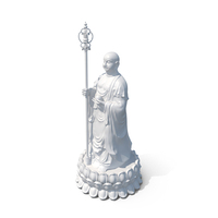 Dizang Buddha Sculpture White Stone PNG & PSD Images
