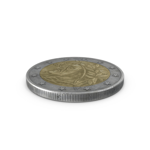Italy BiMetallic 2 Euro Coin PNG & PSD Images