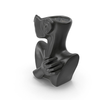 Bust Shaped Ceramic Flower Vase Black PNG & PSD Images