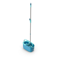 Bucket with Power Spin Wringer and Twist Mop Turquoise PNG & PSD Images