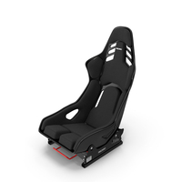 Black RECARO Podium CF Racing Seat on Sliding Mount PNG & PSD Images