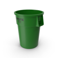 Green Round Waste Garbage Can 32 Gallon PNG & PSD Images