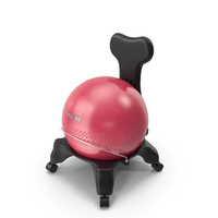 Gaiam Chair Black with Pink Ball PNG & PSD Images