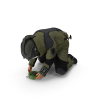Man in Bomb Suit EOD 10 Disarms Mine PNG & PSD Images