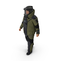 Man in EOD 10 Bomb Suit Walking Pose PNG & PSD Images