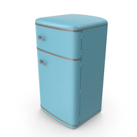 Original Retro Fridge Blue PNG & PSD Images