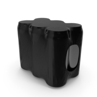 Black 6 Pcs 500ml Aluminium Can Pack PNG & PSD Images