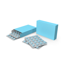 Set of Blue Pills in Blister Pack PNG & PSD Images