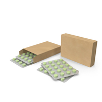 Set of Green Pills in Blister Pack PNG & PSD Images