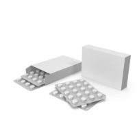 Set of White Pills in Blister Pack PNG & PSD Images