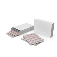 Set of Pink Pills in Blister Pack PNG & PSD Images