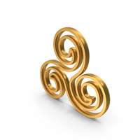 Gold Triskelion Celtic Outline Icon PNG & PSD Images