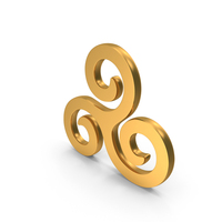 Gold Triskelion Celtic Icon PNG & PSD Images