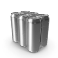 6 can 500ml Transparent Pack PNG & PSD Images