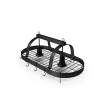 Ceiling Mount Pot Rack Hanging Storage Black PNG & PSD Images